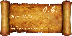 Graf Géza névjegykártya